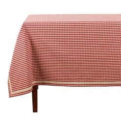Nappe rectangulaire mami carreau rouge en coton