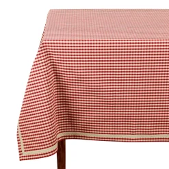 Nappe rectangulaire mami carreau rouge en coton