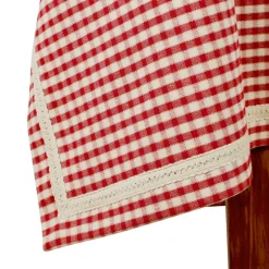 Nappe rectangulaire mami carreau rouge en coton