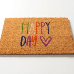 Paillasson en fibre multicolore 60x40cm - Happy