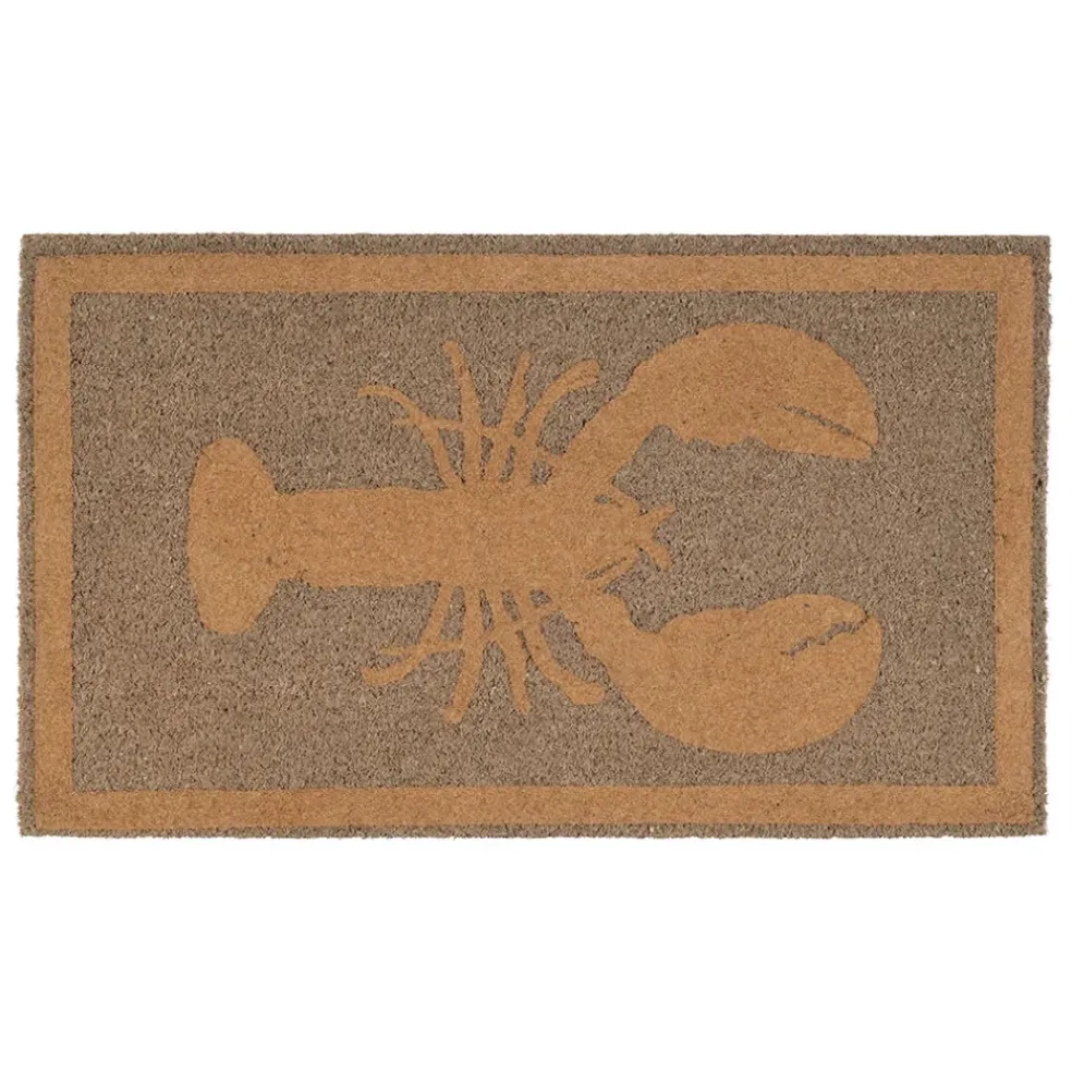Paillasson homard en coco naturel 73x43cm - Homard