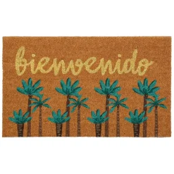 Paillasson "bienvenido" en coco vert 73x43cm - Patchuca
