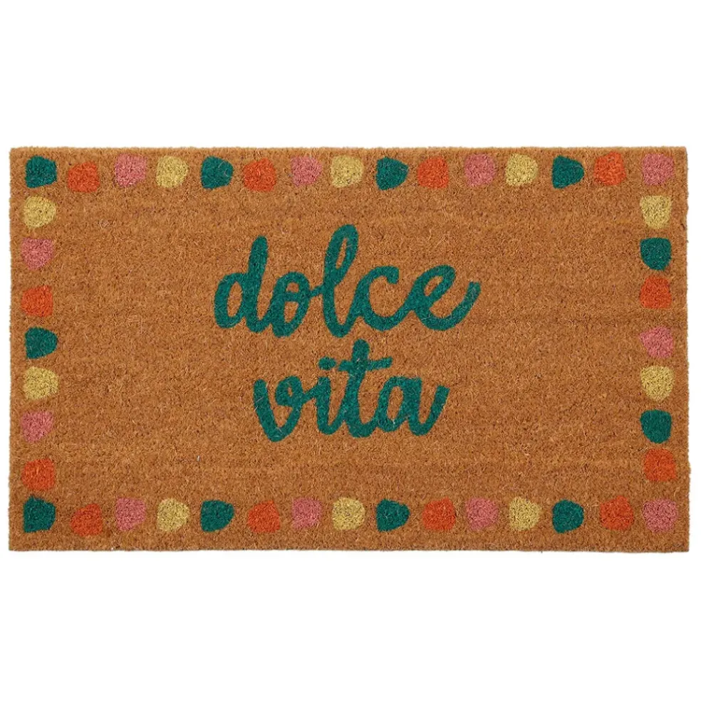 Paillasson "dolce vita" en coco vert 73x43cm - Dolce Vita