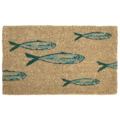 paillasson rivière de poisson bleu 73x43cm