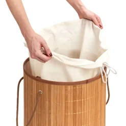 Panier à linge en bambou naturel