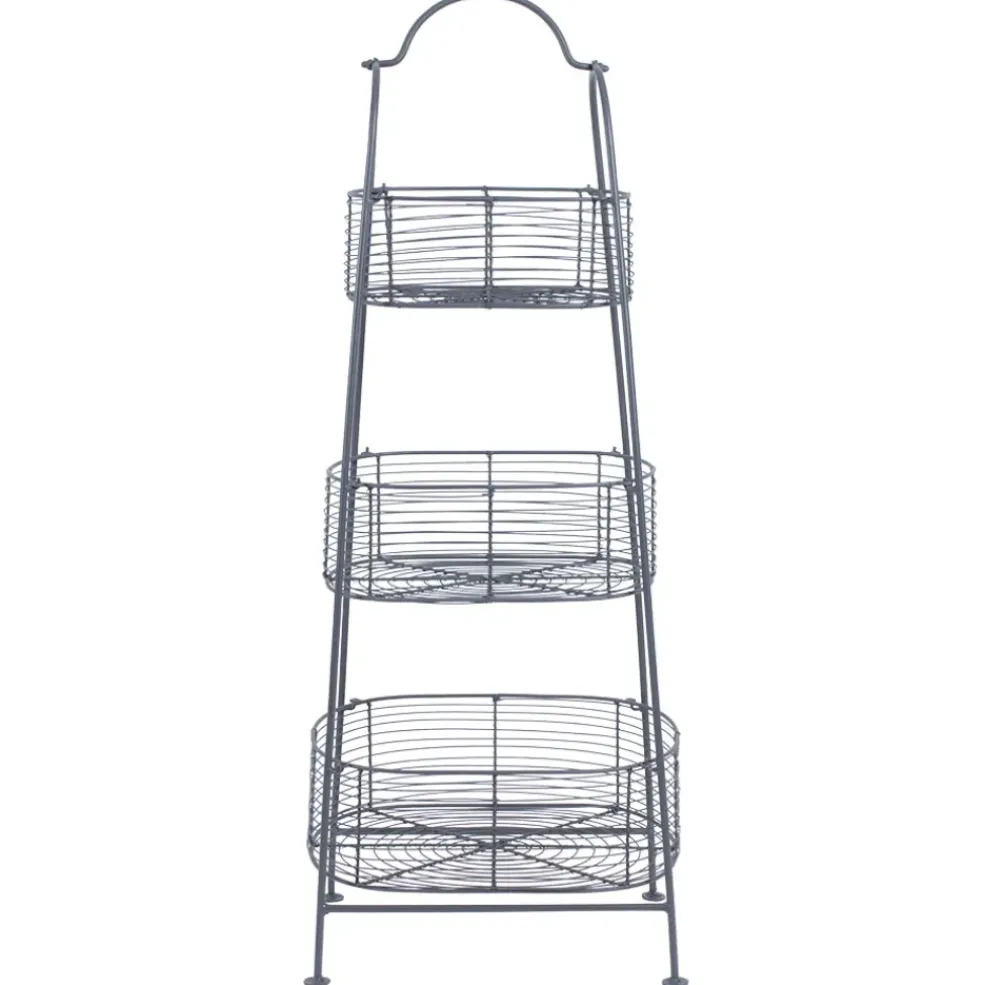 Panier 3 niveaux reserve gris en fer