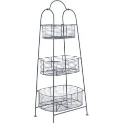 Panier 3 niveaux reserve gris en fer