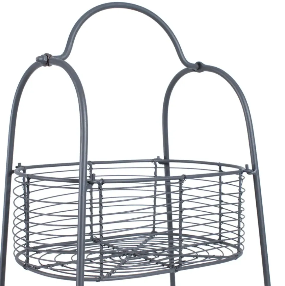 Panier 3 niveaux reserve gris en fer