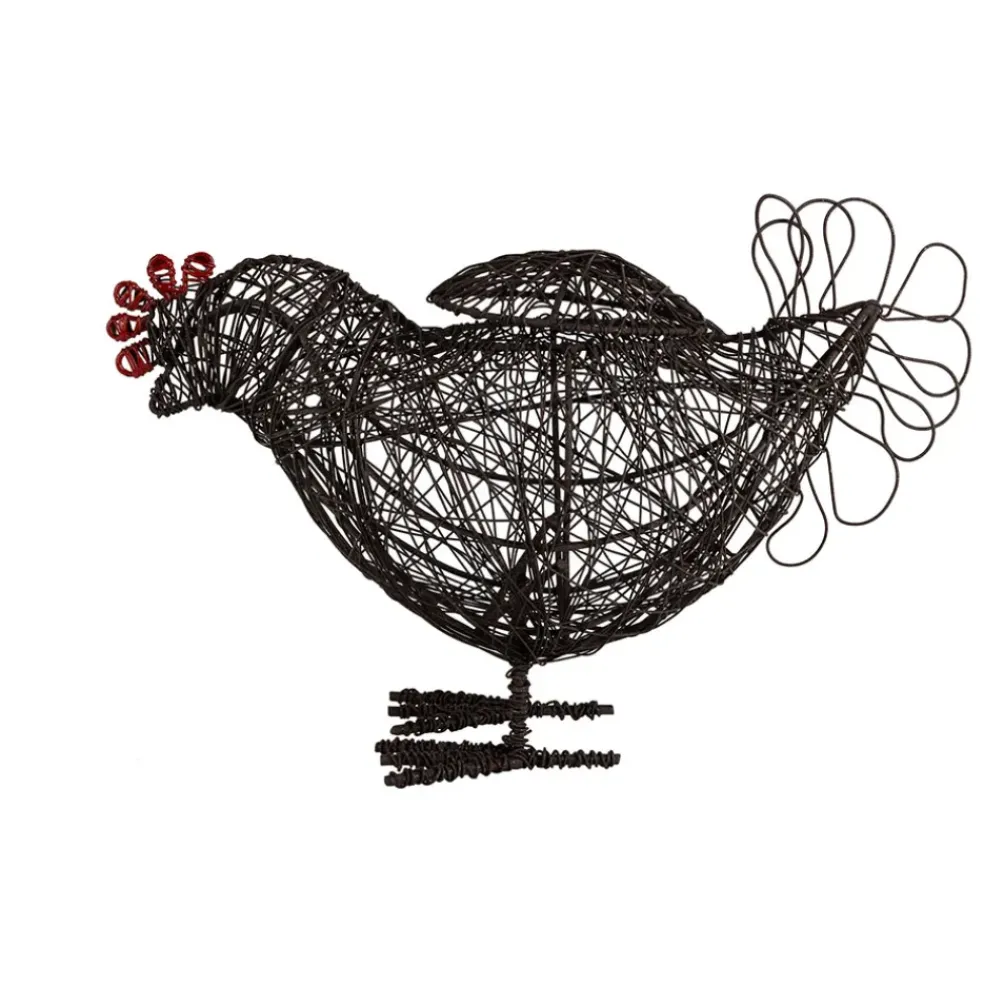 Panier coq en fer noir - Campagne