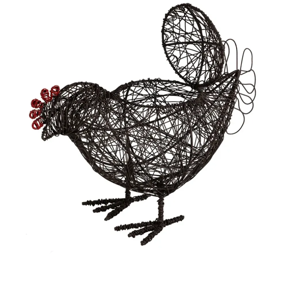 Panier coq en fer noir - Campagne