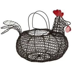 Panier en forme de poule en fer - Campagne
