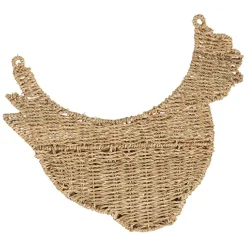 Panier mural poule en jonc de mer naturel 42x38cm - Chaumière