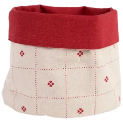 Panière à pain en coton rouge - P'tits Cœurs