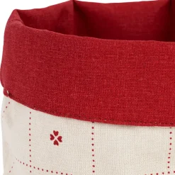 Panière à pain en coton rouge - P'tits Cœurs