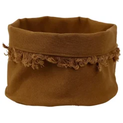 Panière à pain en coton tabac d18cm - Nalia