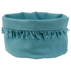 Panière à pain en coton turquoise d18cm - Nalia