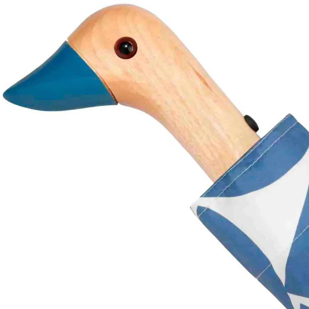 Parapluie compact manche tête de canard denim moon