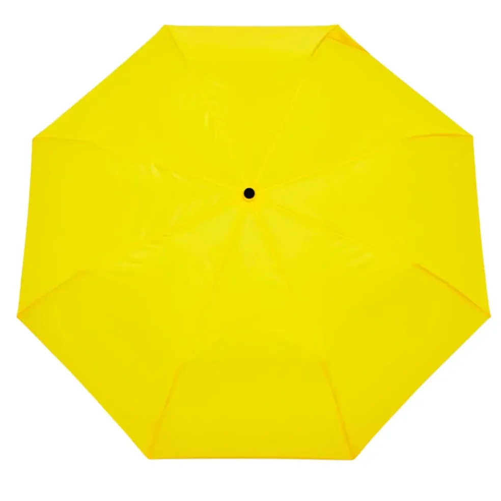 Parapluie compact manche tête de canard jaune