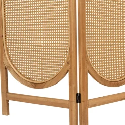 Paravent en sapin et rotin naturel 150xh180cm - Balamea