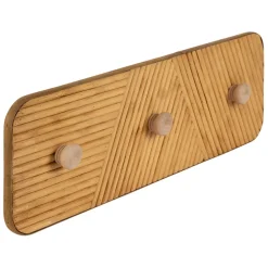Patere 3 crochets en bambou et sapin naturel - Saori