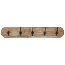 Patère 5 crochets en sapin et métal naturel L85cm - Trappeur