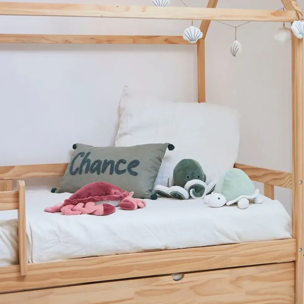 Peluche pieuvre en tissu vert - Eté A La Mer