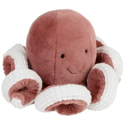 Peluche poulpe en tissu corail