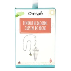 Pendule hexagonal en cristal de roche et charm étoile