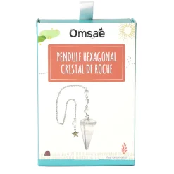 Pendule hexagonal en cristal de roche et charm étoile