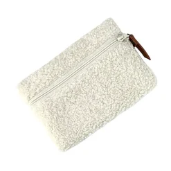 Petite pochette bouclette écru