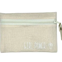 Petite pochette girl power scintillant écru
