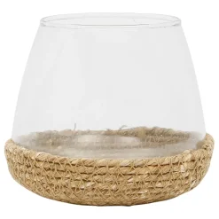 Photophore en jute naturel et verre - ourea