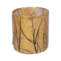 Photophore en verre doré et noir d7cm - Brindille