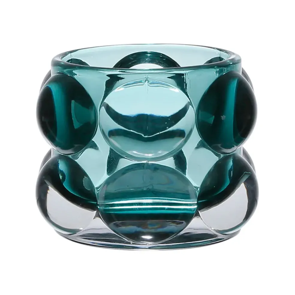 Photophore en verre émeraude h6.5cm - Tanri