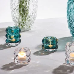 Photophore en verre transparent h6.5cm - Tanri