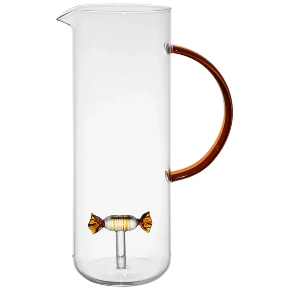 Pichet bonbon en verre ambre 1l - Colorea