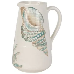 Pichet en faïence bleu et beige 5l - Bord De Mer