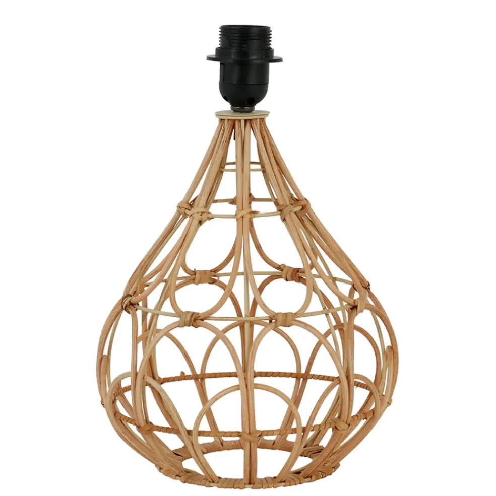 Pied de lampe rond en rotin h33cm naturel - brasil
