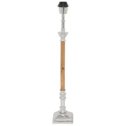 Pied lampe en aluminium et manguier h60cm argent - chaveny