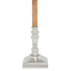 Pied lampe en aluminium et manguier h60cm argent - chaveny
