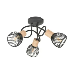 Plafonnier 3 lumières en metal h21 cm mat noir - kento