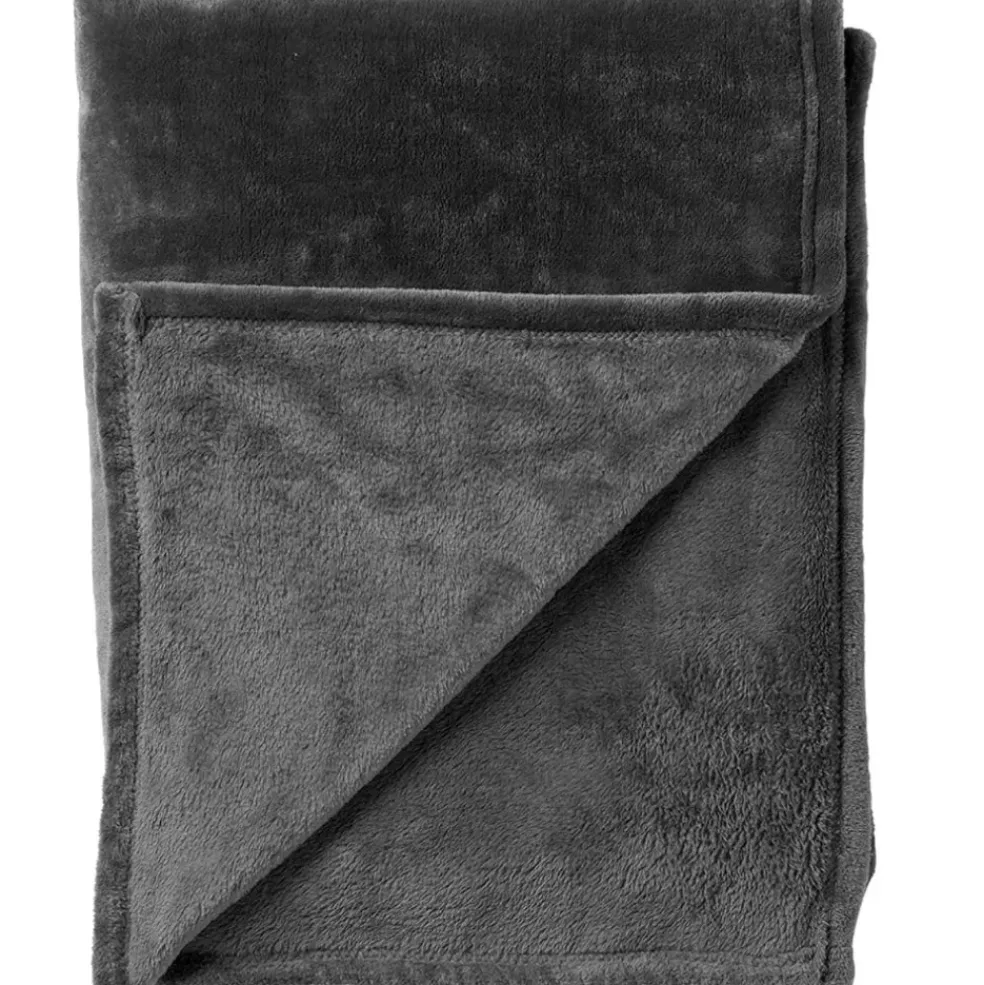 Plaid charlie 200x220cm charcoal gray gris fonce