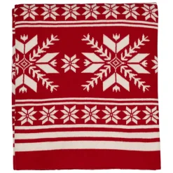 Plaid en coton rouge 150x125cm - Noel