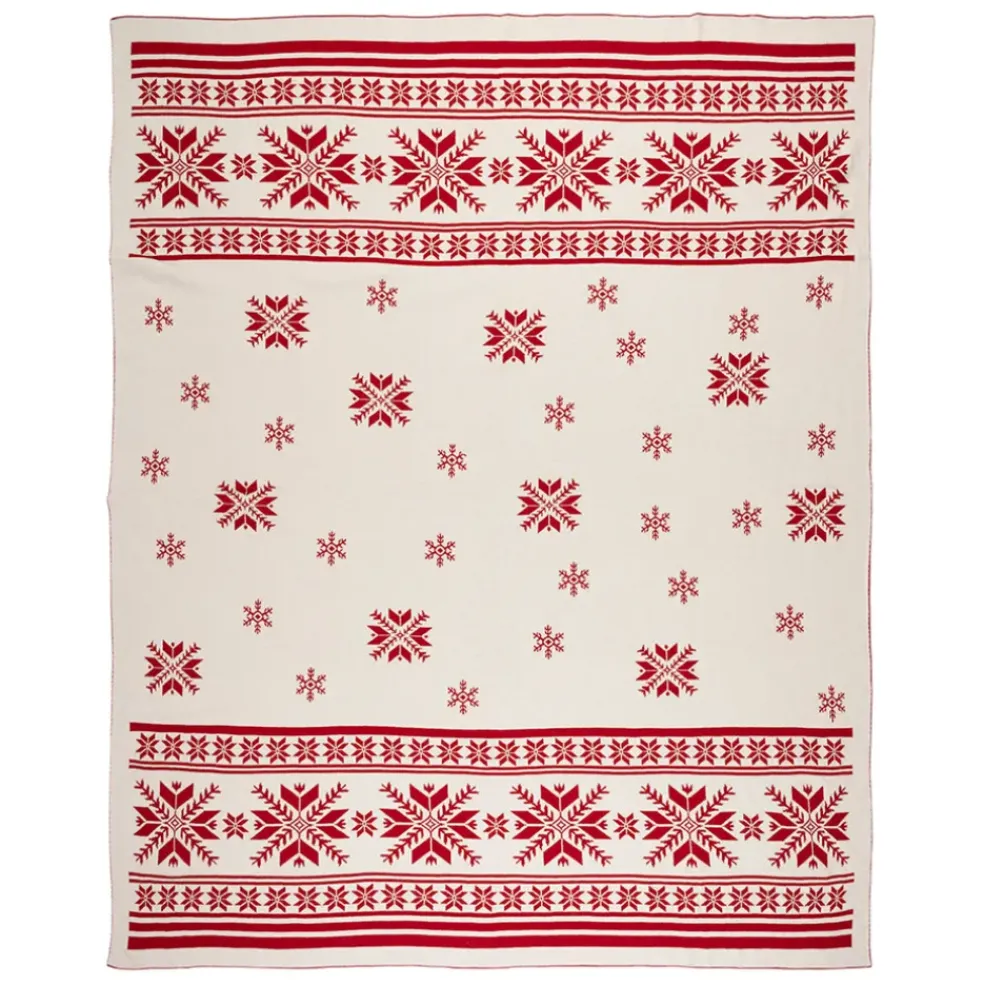 Plaid en coton rouge 150x125cm - Noel