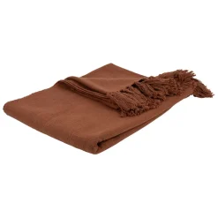 Plaid en coton terracotta 170x130cm - Allegra