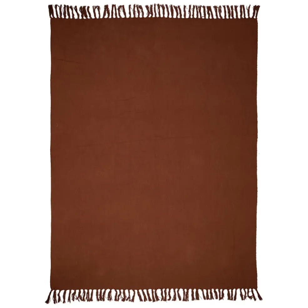 Plaid en coton terracotta 170x130cm - Allegra