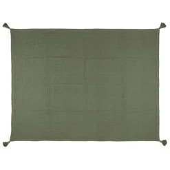 Plaid en coton vert 170x130cm - Beezz
