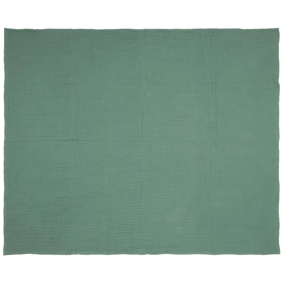 Plaid en gaze de coton sauge 120x100cm