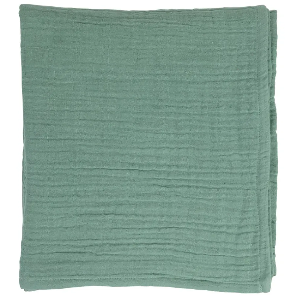 Plaid en gaze de coton sauge 120x100cm
