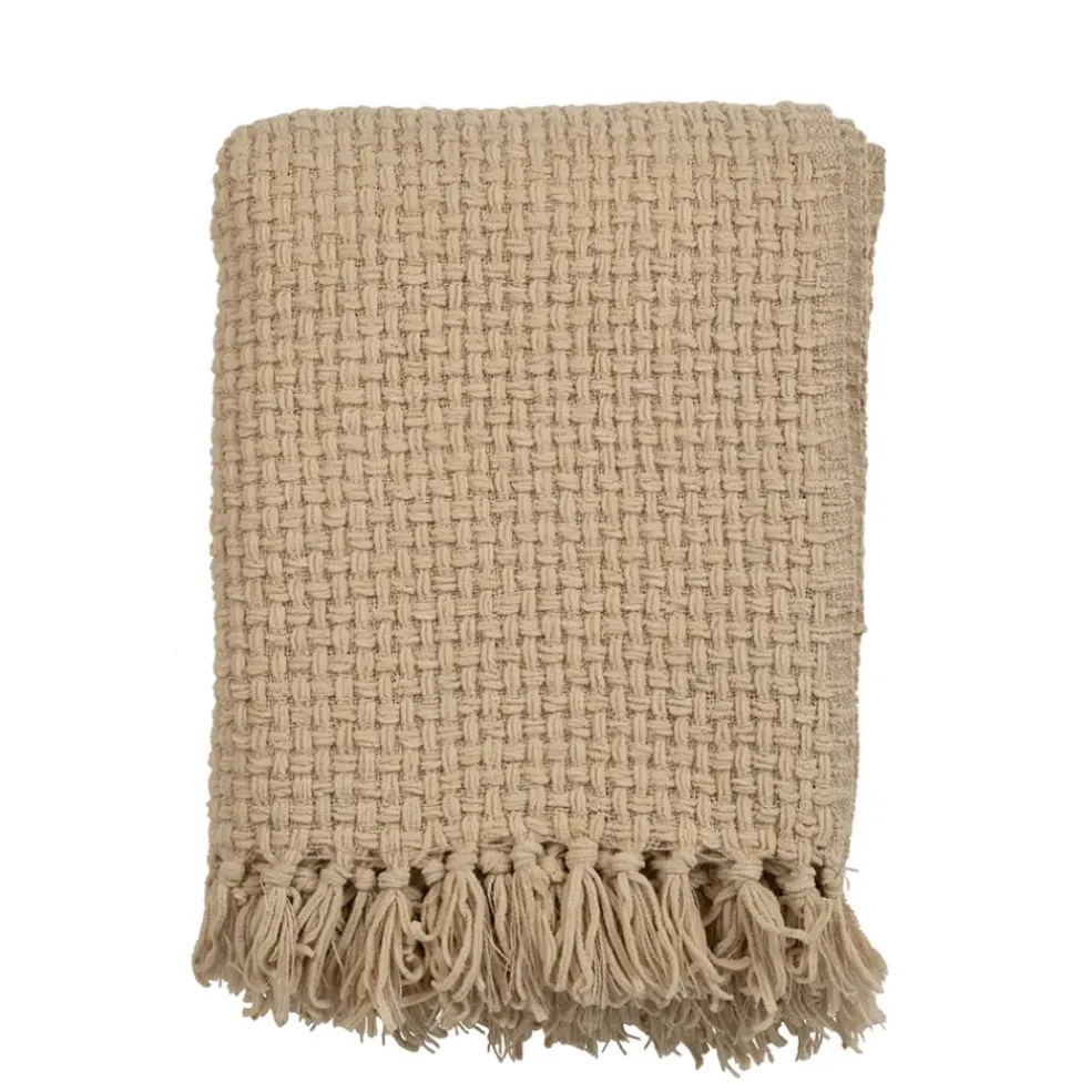 Plaid en tissu beige 130x170cm - Klosen
